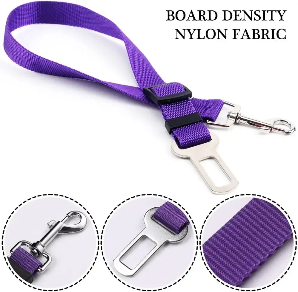 Dog Seat Belt, Dog Car Adjustable Seatbelts for Vehicle Nylon Pet Safety Heavy Duty/Elastic Car Harness