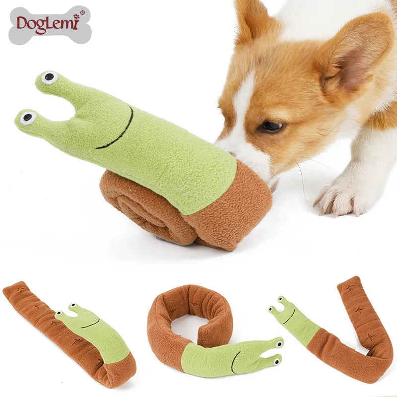 Dog Squeak Pet Sniffing Plush Snails Tibetan Food Molar Puzzle Interactive Toy Feeder Pet Supplies For