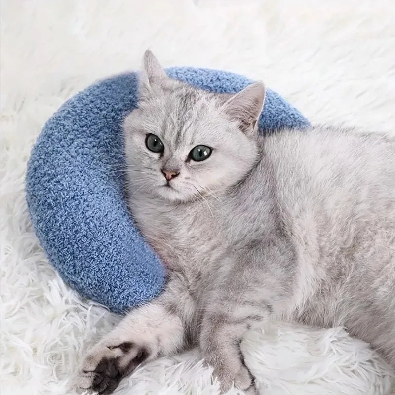 Fair Little Pillow for Cats Ultra Soft Fluffy Pet Calming Toy Half Donut Cuddler for Joint