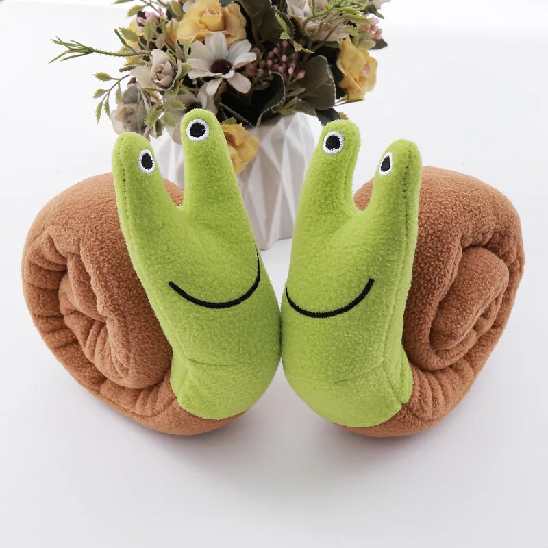 Dog Squeak Pet Sniffing Plush Snails Tibetan Food Molar Puzzle Interactive Toy Feeder Pet Supplies For