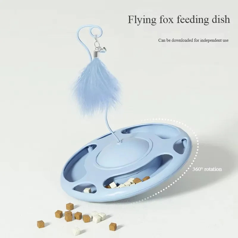 Cat toy self-pleasure and boredom relief cat turntable creative personalized flying saucer feeder cat turntable funny