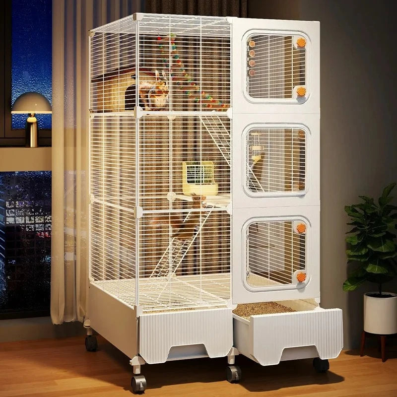 Large Squirrel Cage Multi-Level Enclosure for Flying Squirrels/Chinchillas Secure Pet Mansion Ultra High Encryption Pet Villa