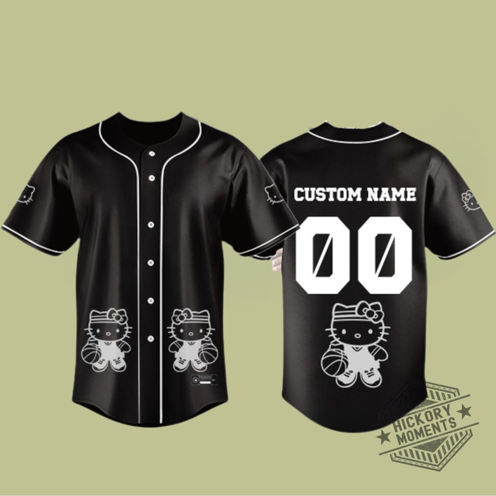 San Antonio Spurs Hello Kitty Night 2026 All Black Personalized Baseball Jersey