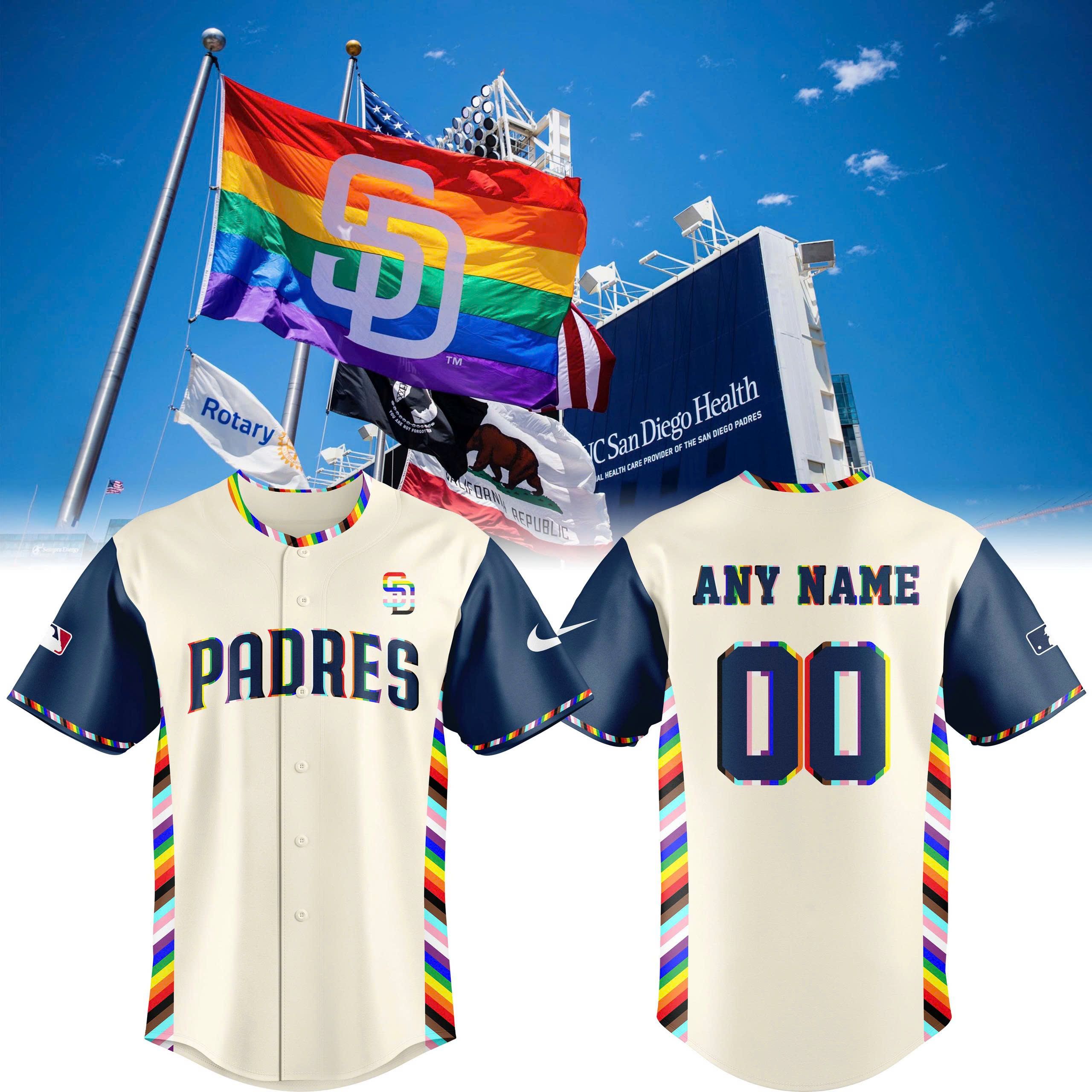 San Diego Padres Pride Jersey Custom Name Number