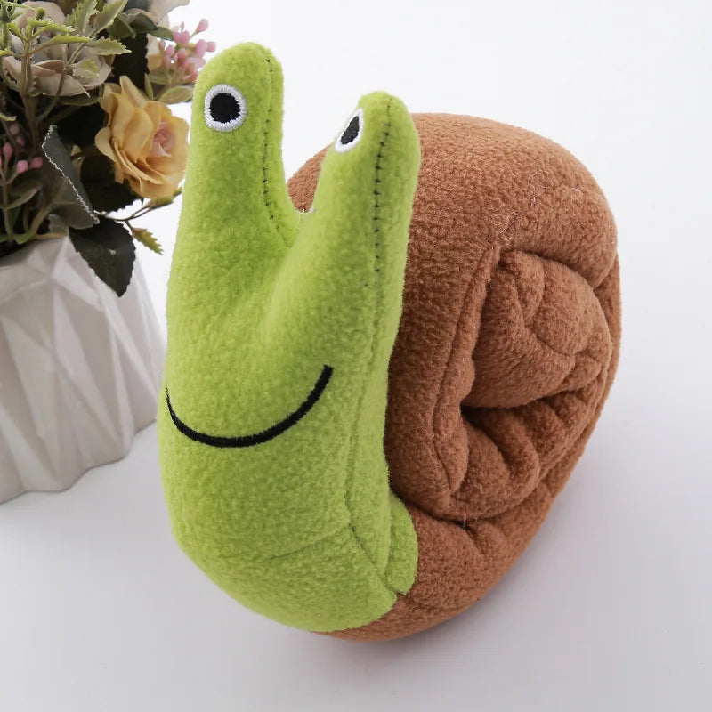 Dog Squeak Pet Sniffing Plush Snails Tibetan Food Molar Puzzle Interactive Toy Feeder Pet Supplies For
