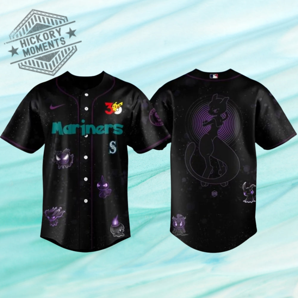 Seattle Mariners X Pokemon 30Th Anniversary Edition Baseball Jersey