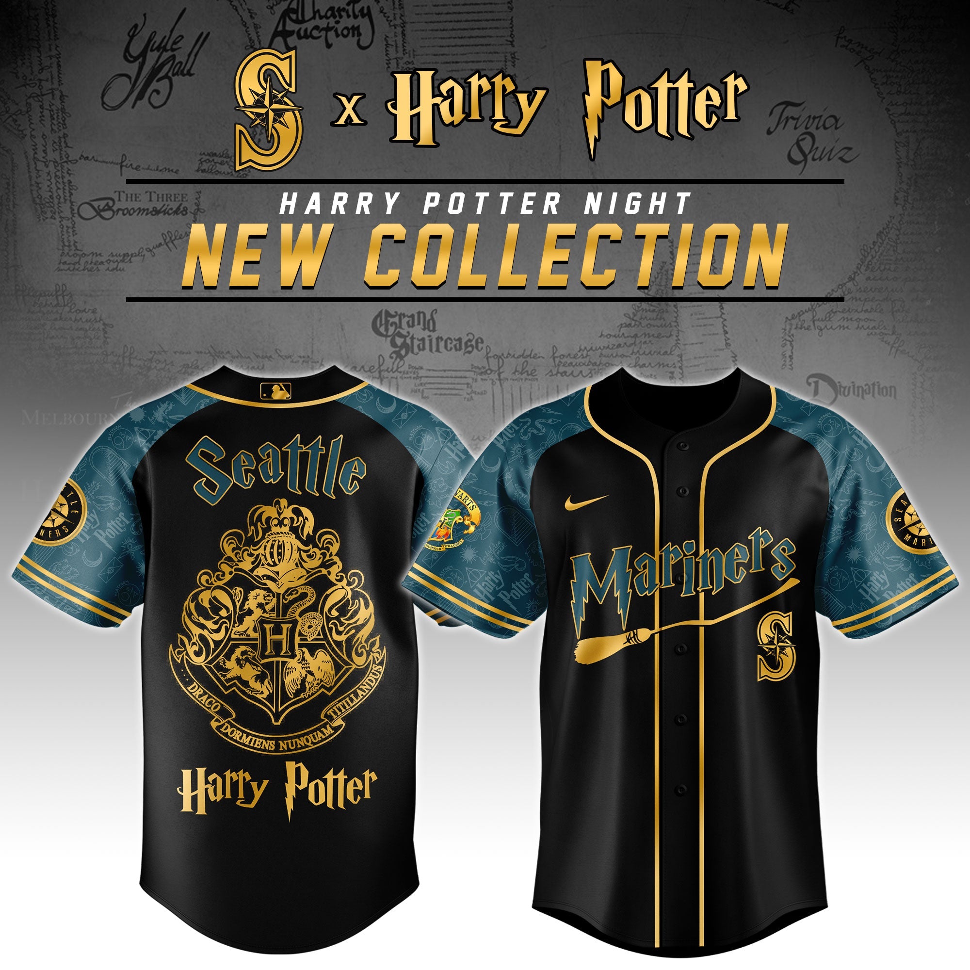 Seattle Mariners x Harry Potter Night Baseball Jersey