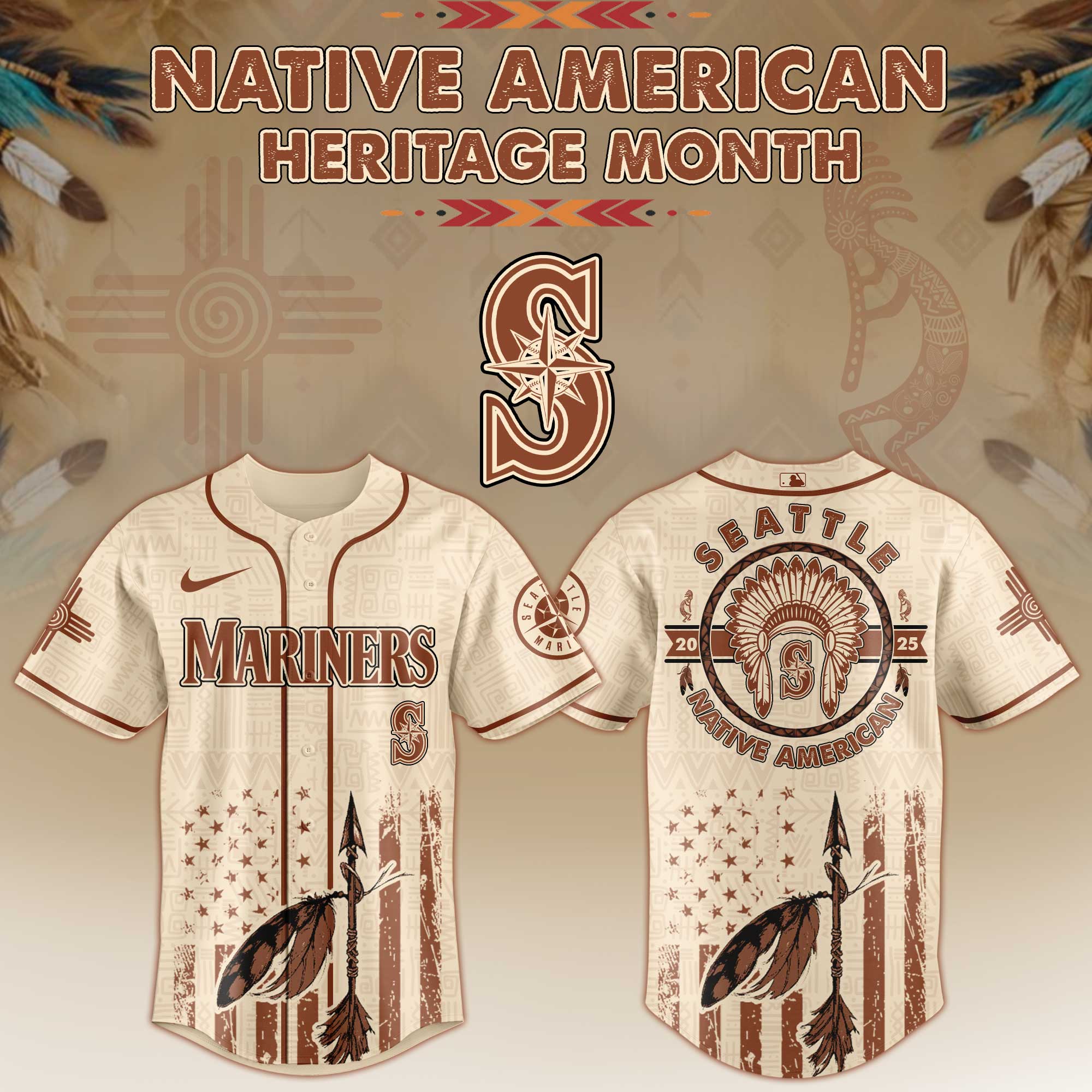 Seattle Mariners Native American Heritage Month Jersey