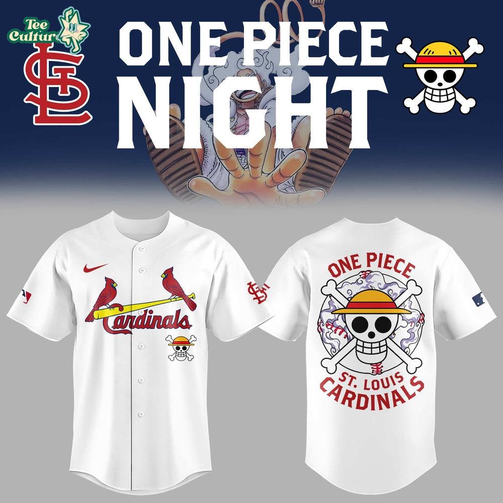 St. Louis Cardinals x One Piece Night White Jersey – Anime Collaboration MLB