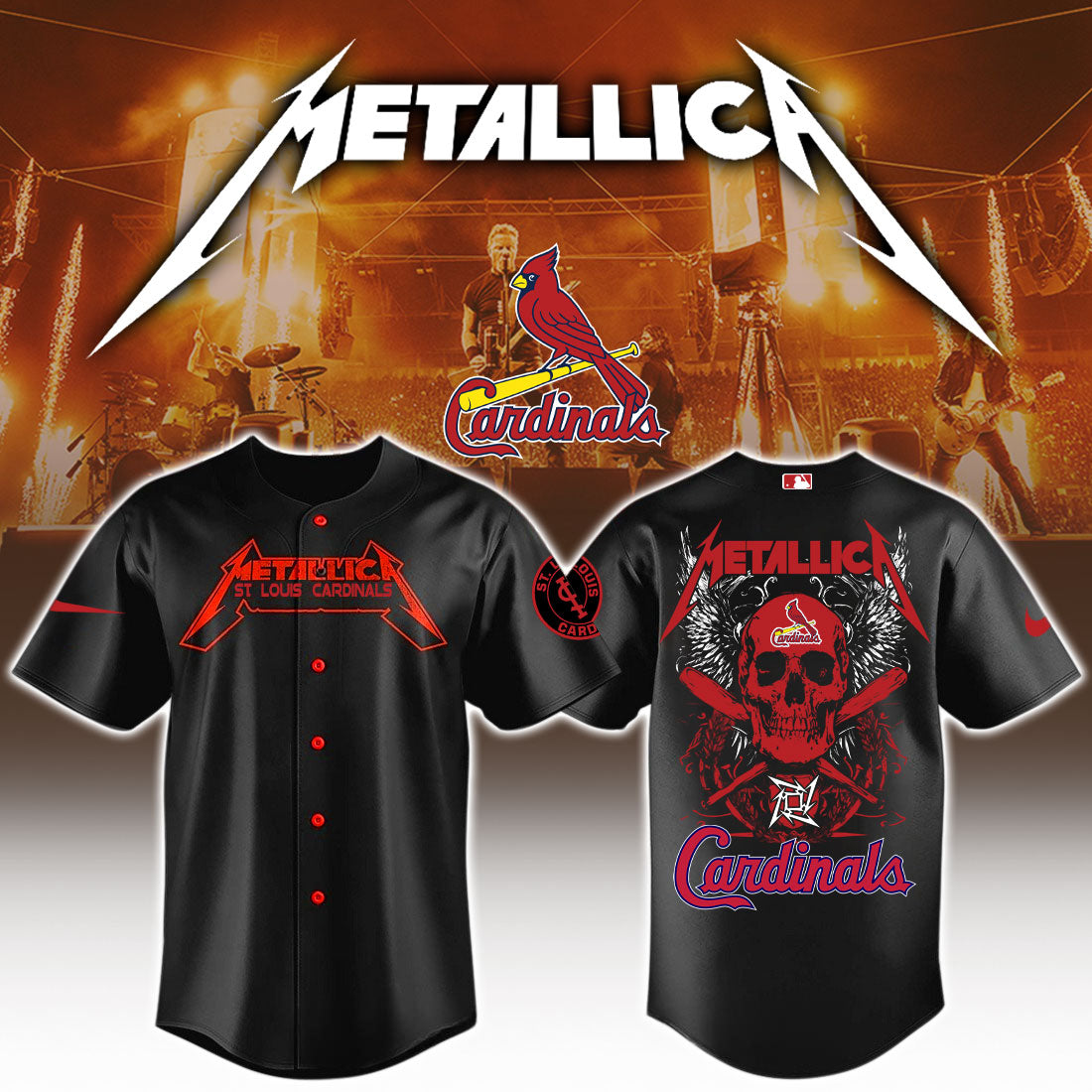 St. Louis Cardinals MLB Metallica Jersey