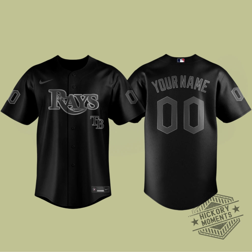 Tampa Bay Rays Blackout Night X Mlb 2026 Personalized Baseball Jersey