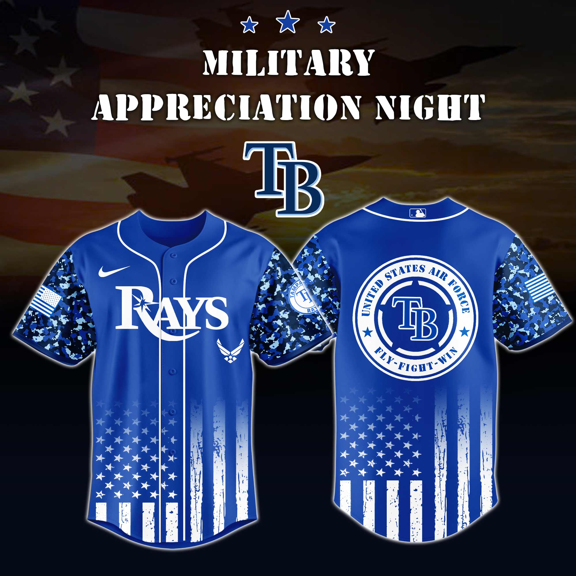 Tampa Bay Rays Air Force Military Appreciation Night Jersey