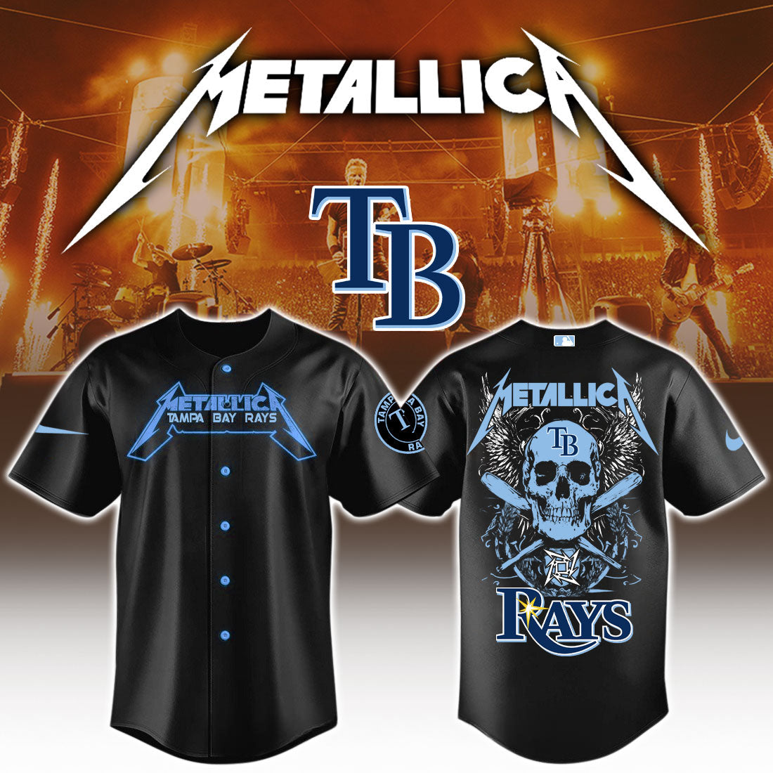 Tampa Bay Rays MLB Metallica Jersey