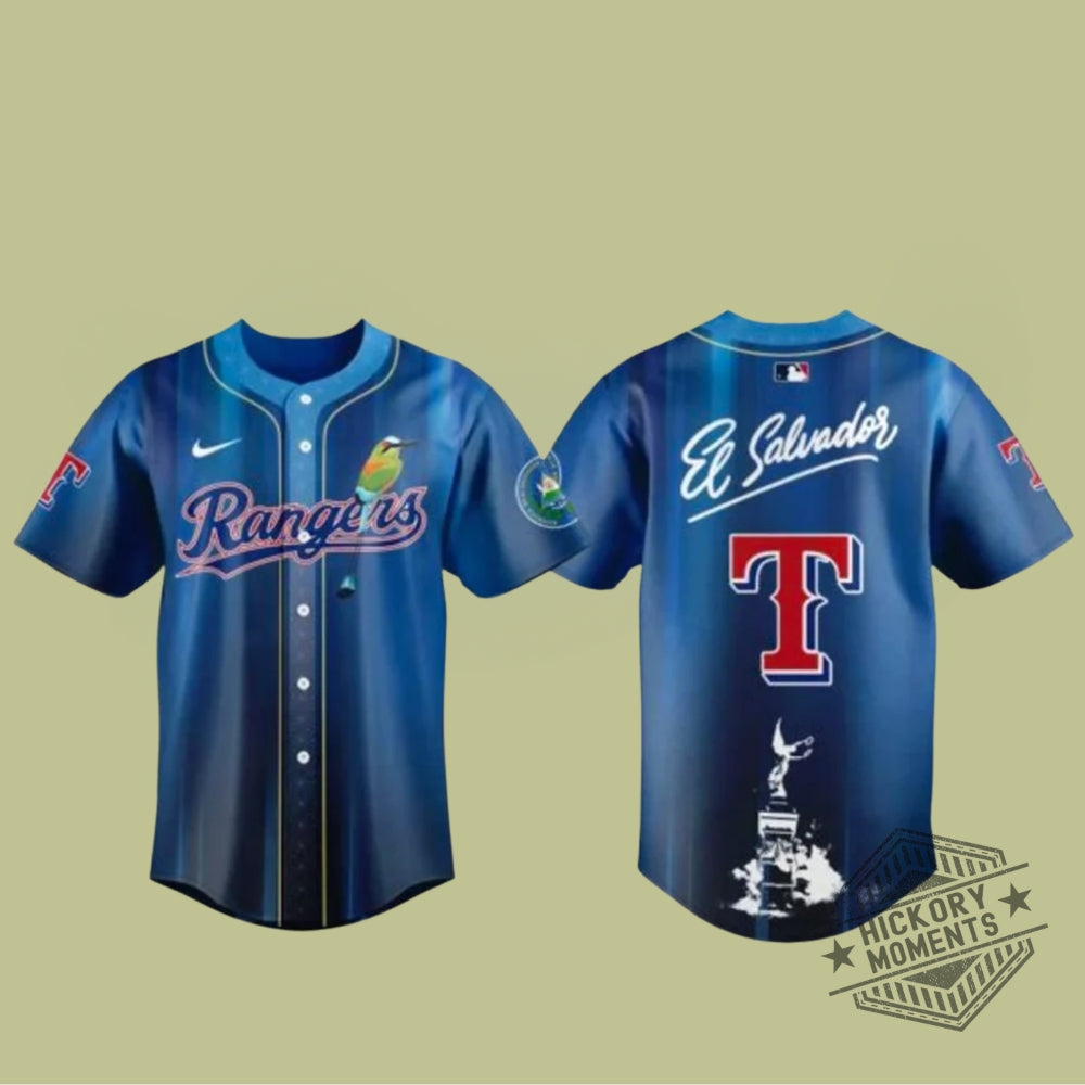 Texas Rangers Salvadoran Heritage Day 2026 Baseball Jersey