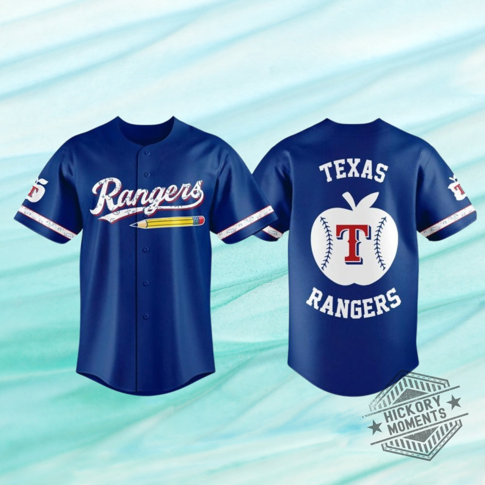 Texas Rangers Teacher Appreciation Night 2026 Personalized Blue Baseball Jersey