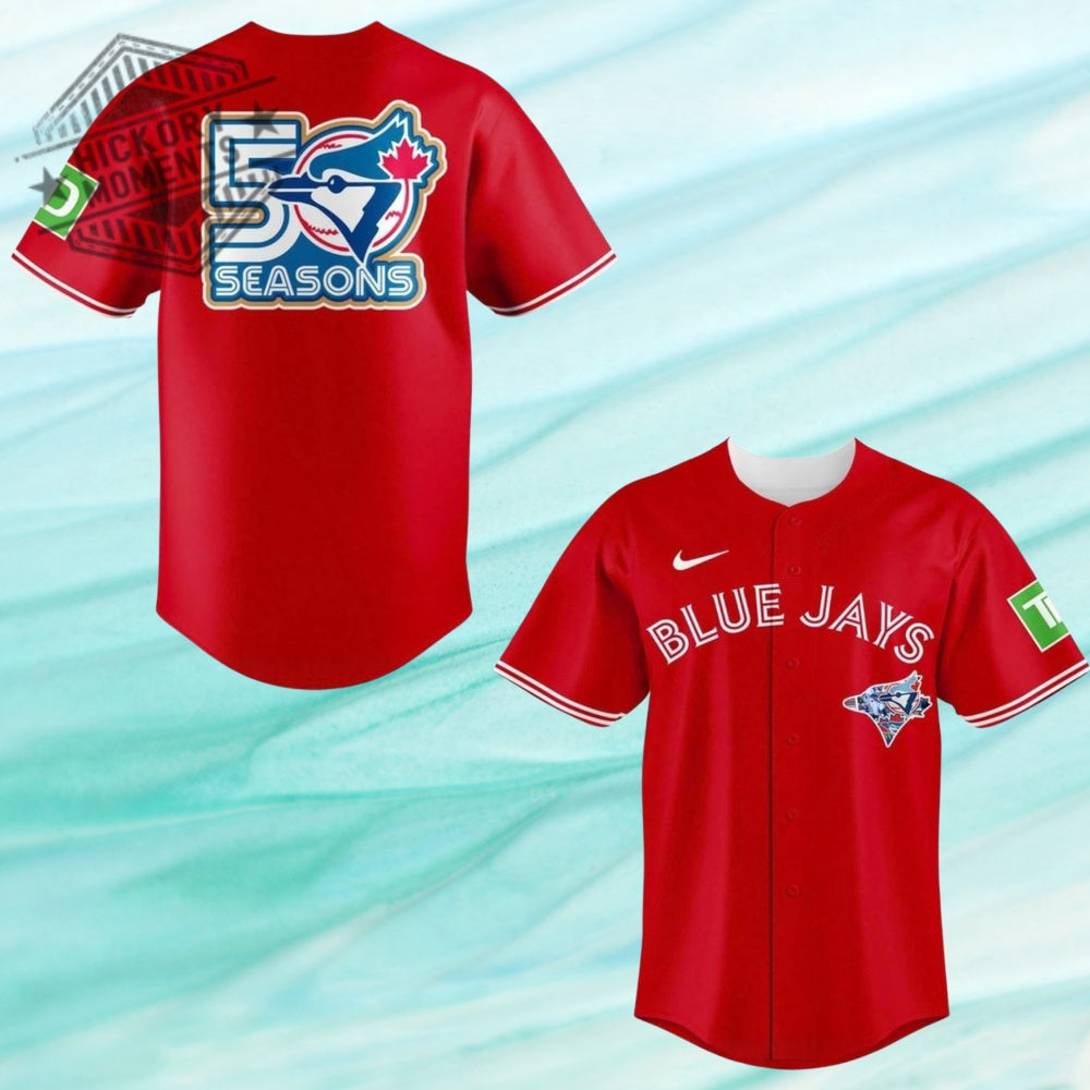 Toronto Blue Jays 50Th Anniversary 1976 2026 Red Baseball Jersey