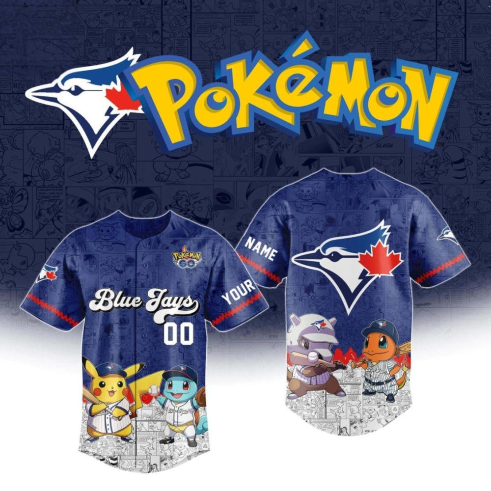 Toronto Blue Jays Pokemon 2025 Pokemasters X Mlb Personalized Baseball Jersey