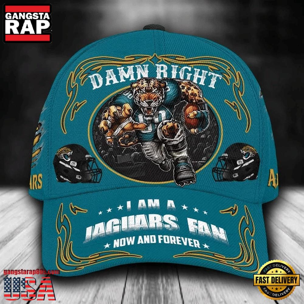 NFL Custom Name Jacksonville Jaguars Mascot Damn Right Football Team Baseball Cap