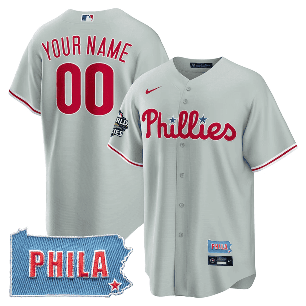 Men's Philadelphia Phillies Cool Base Jersey - PHILA PA State Patch