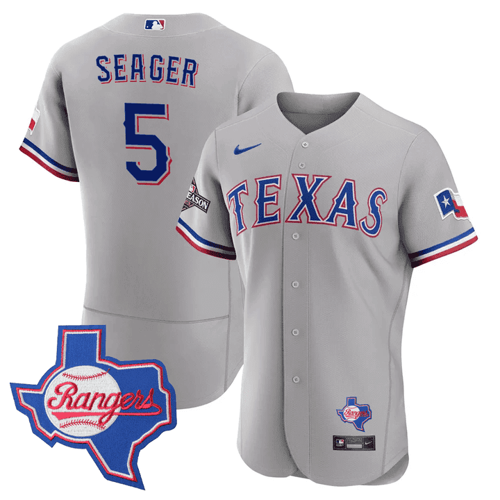 Men's Texas Rangers Texas State Patch Jersey - All Stitched
