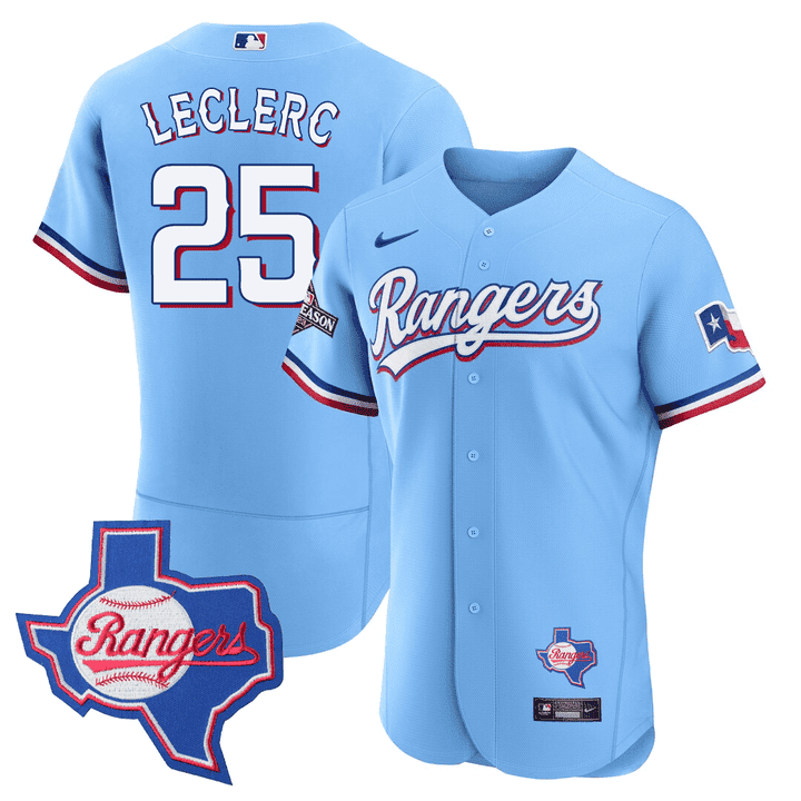 Men's Texas Rangers Texas State Patch Jersey - All Stitched