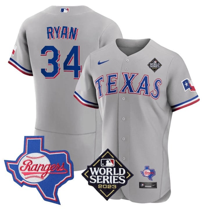 Men's Texas Rangers Limited Flex Base Jersey - 2023 World Series Patch/ Texas State Patch - All Stitched