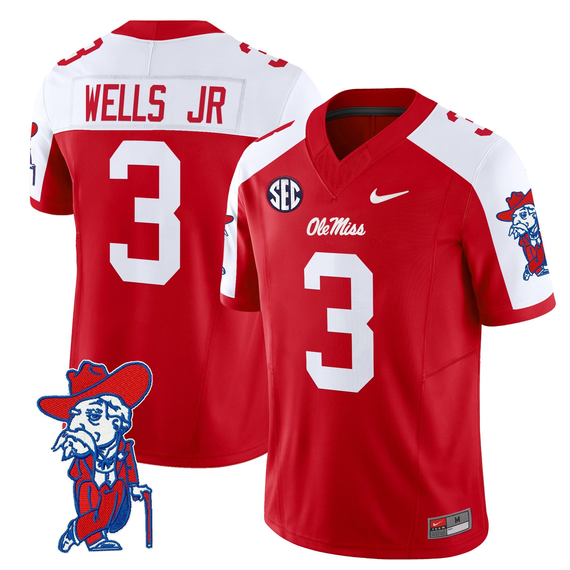 Men's Ole Miss Rebels 2024 Vapor Limited Jersey V2 - All Stitched