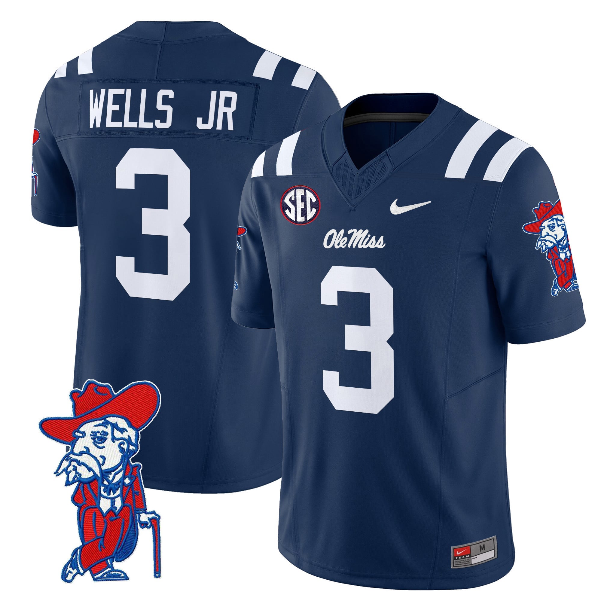 Men's Ole Miss Rebels 2024 Vapor Limited Jersey V2 - All Stitched