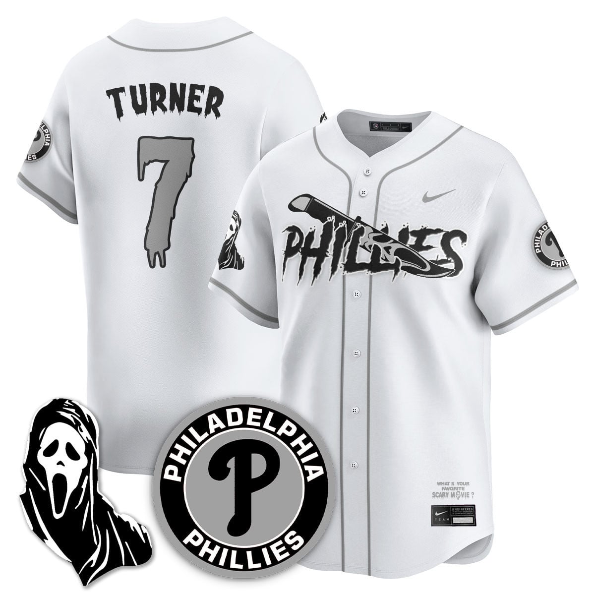 Men's Philadelphia Phillies "Scream Ghostface" Jersey - Stitched