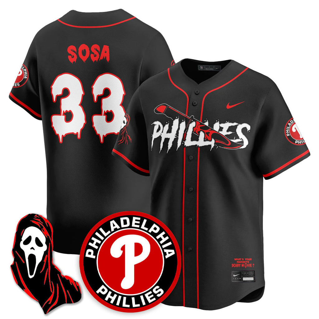 Men's Philadelphia Phillies "Scream Ghostface" Jersey - Stitched