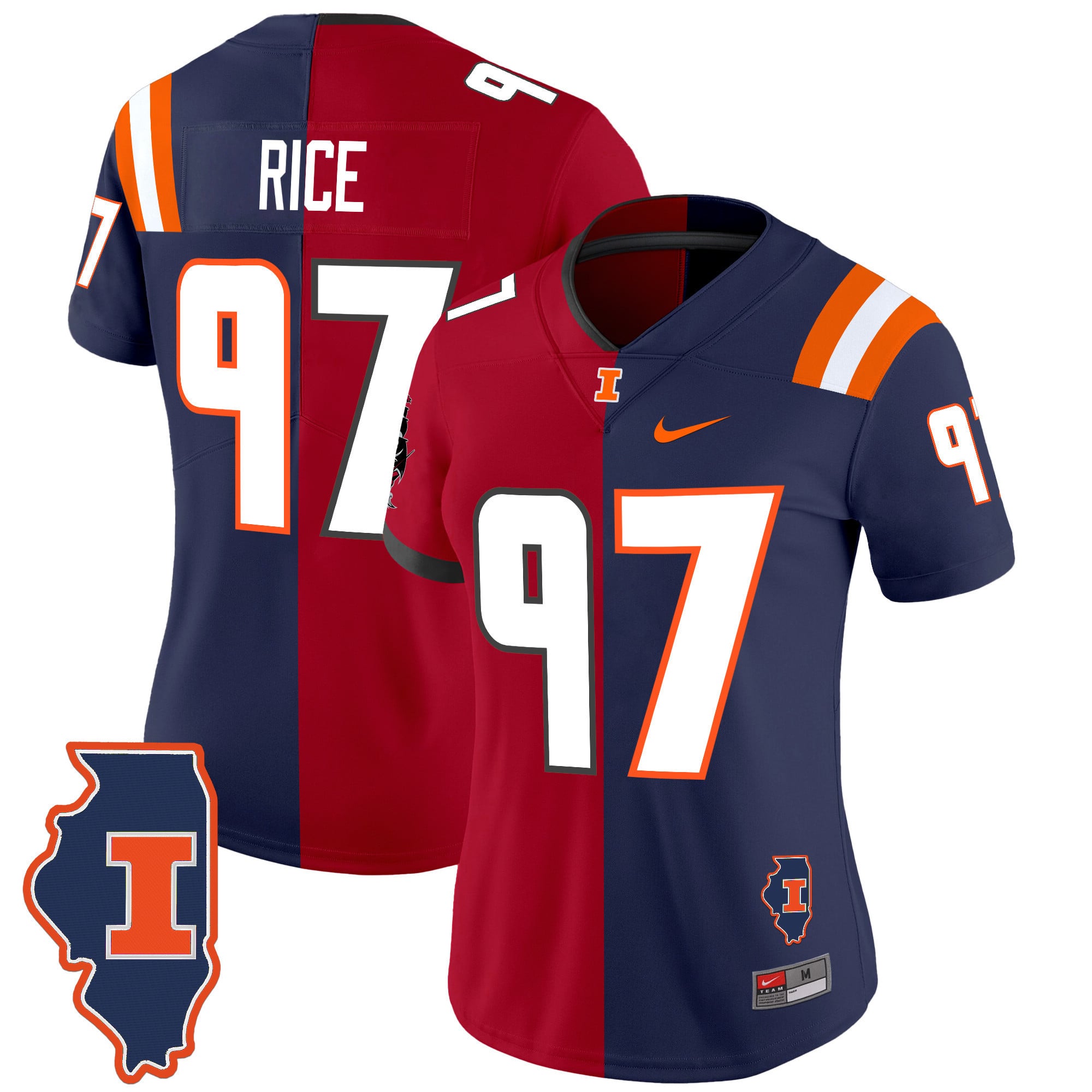 Illinois Fighting Illini Split Vapor Limited Jersey - All Stitched