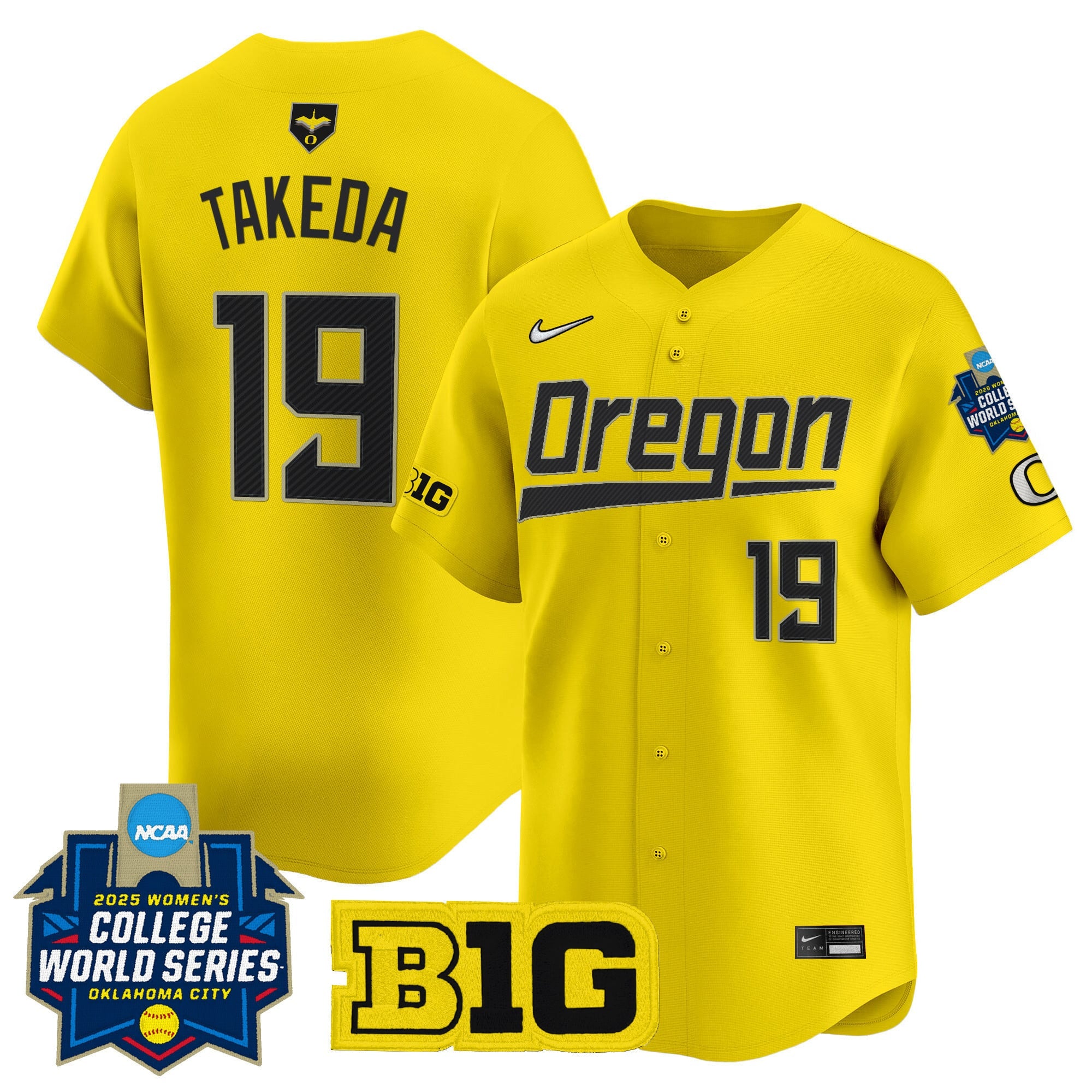 Men's size - Oregon Ducks Softball 2025 World Series (WCWS) Vapor Premier Limited Jersey - All Stitched