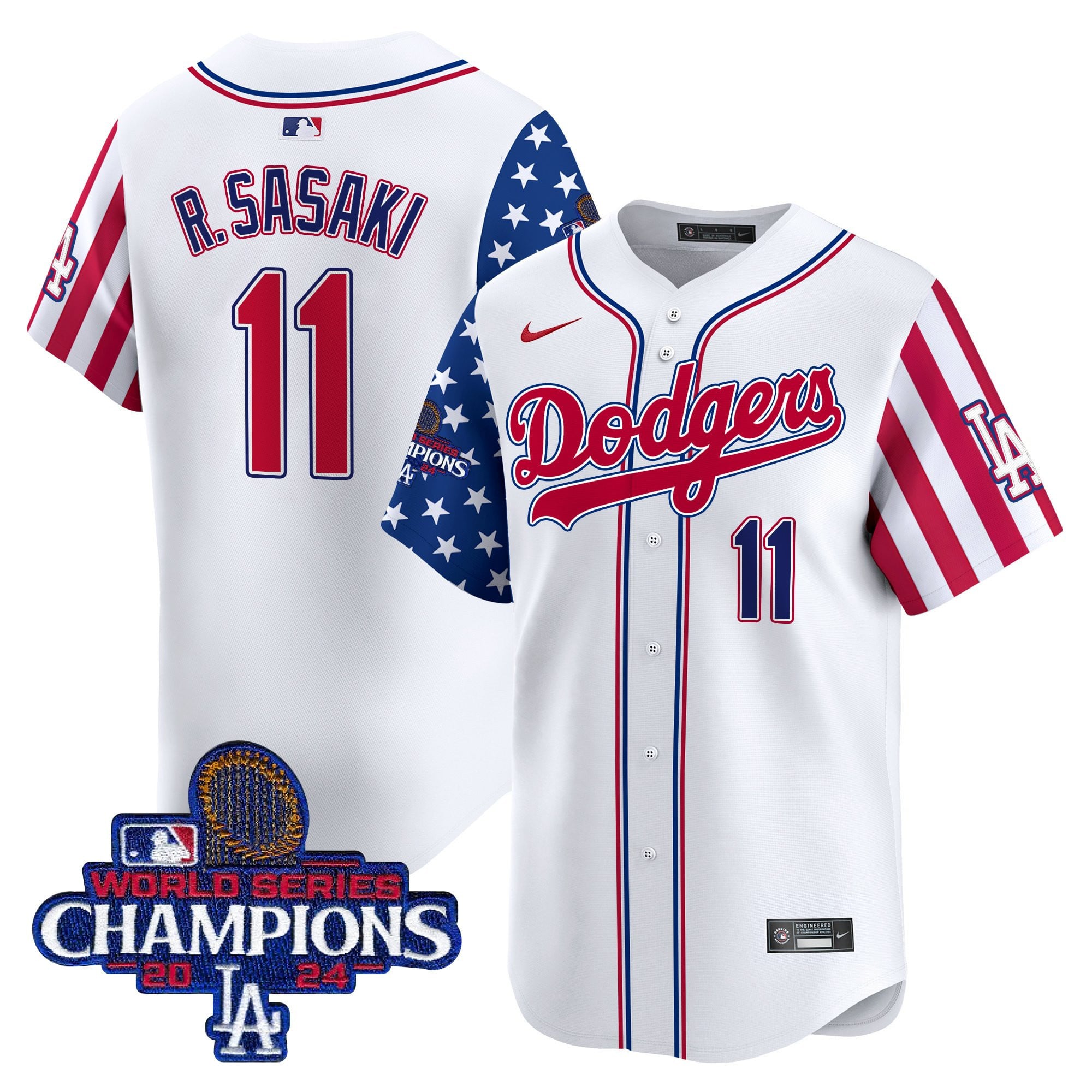 Men's Dodgers 2025 Independence Day Vapor Premier Limited Jersey - All Stitched