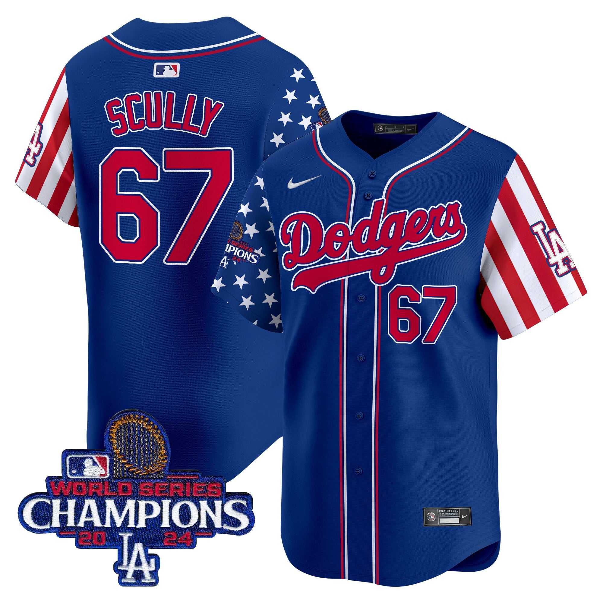 Men's Dodgers 2025 Independence Day Vapor Premier Limited Jersey - All Stitched