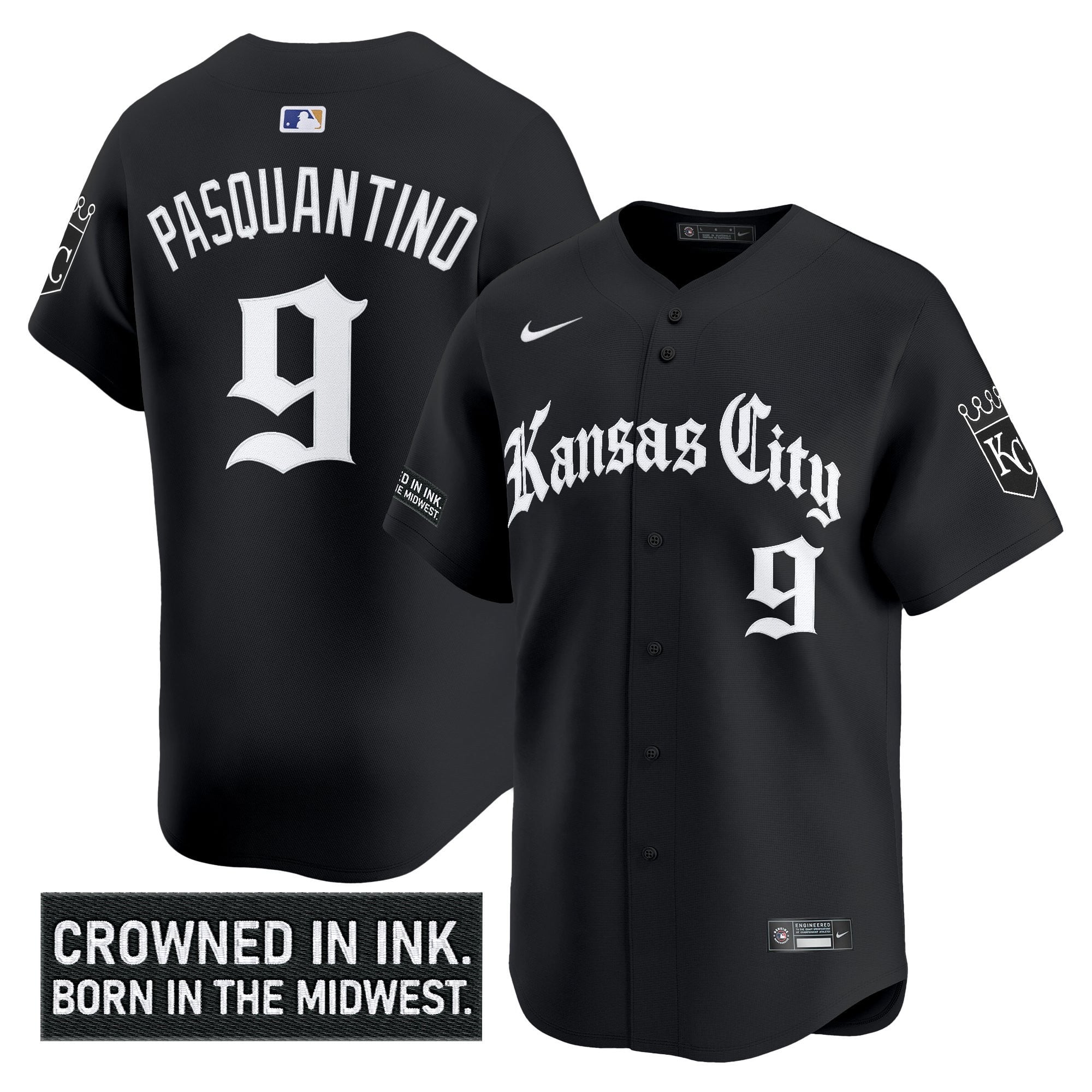 Men's Kansas City Royals 'Gothic Crown Edition' Vapor Premier Limited Jersey - All Stitched