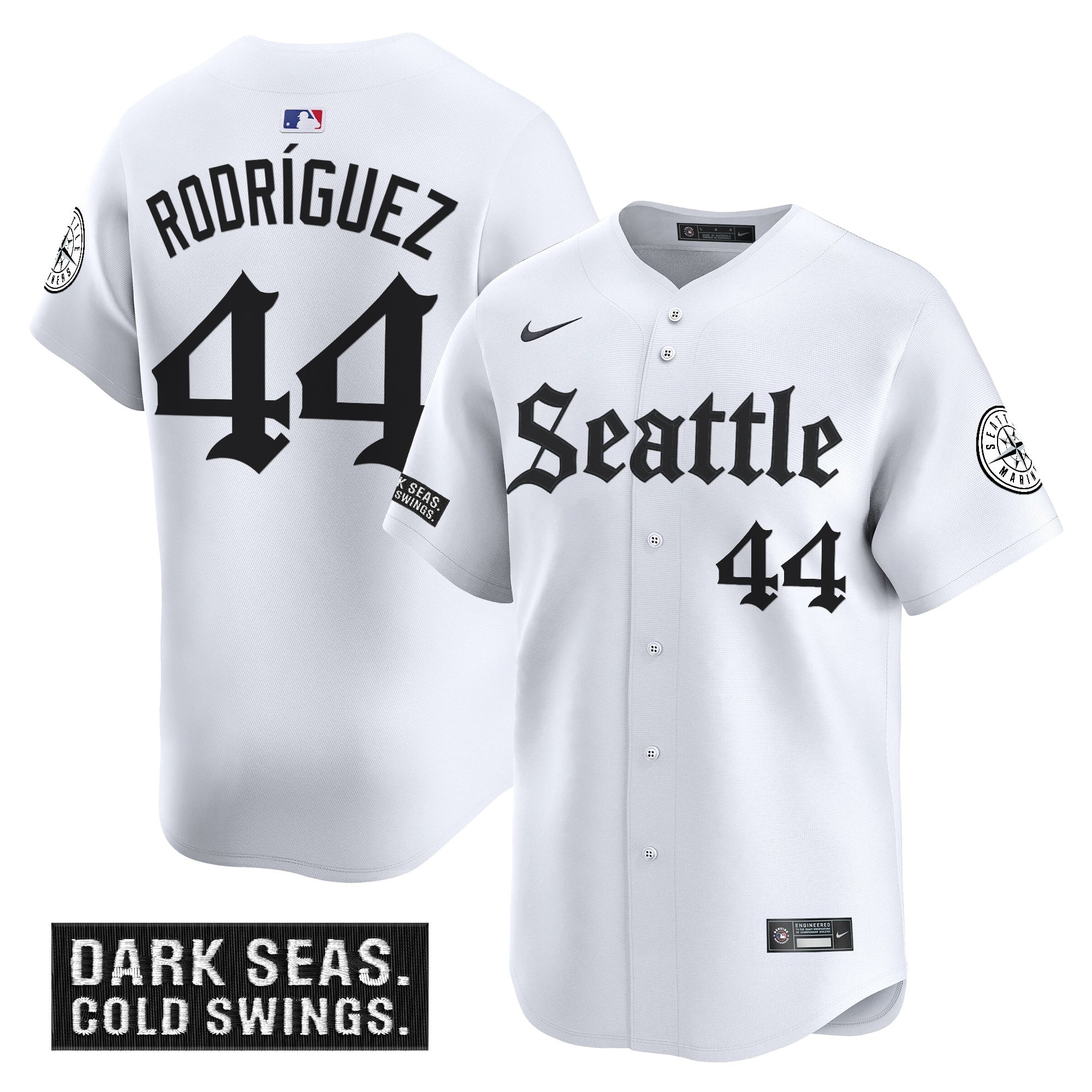 Men's Seattle Mariners 'Deep Sea Gothic Edition' Vapor Premier Limited Jersey - All Stitched