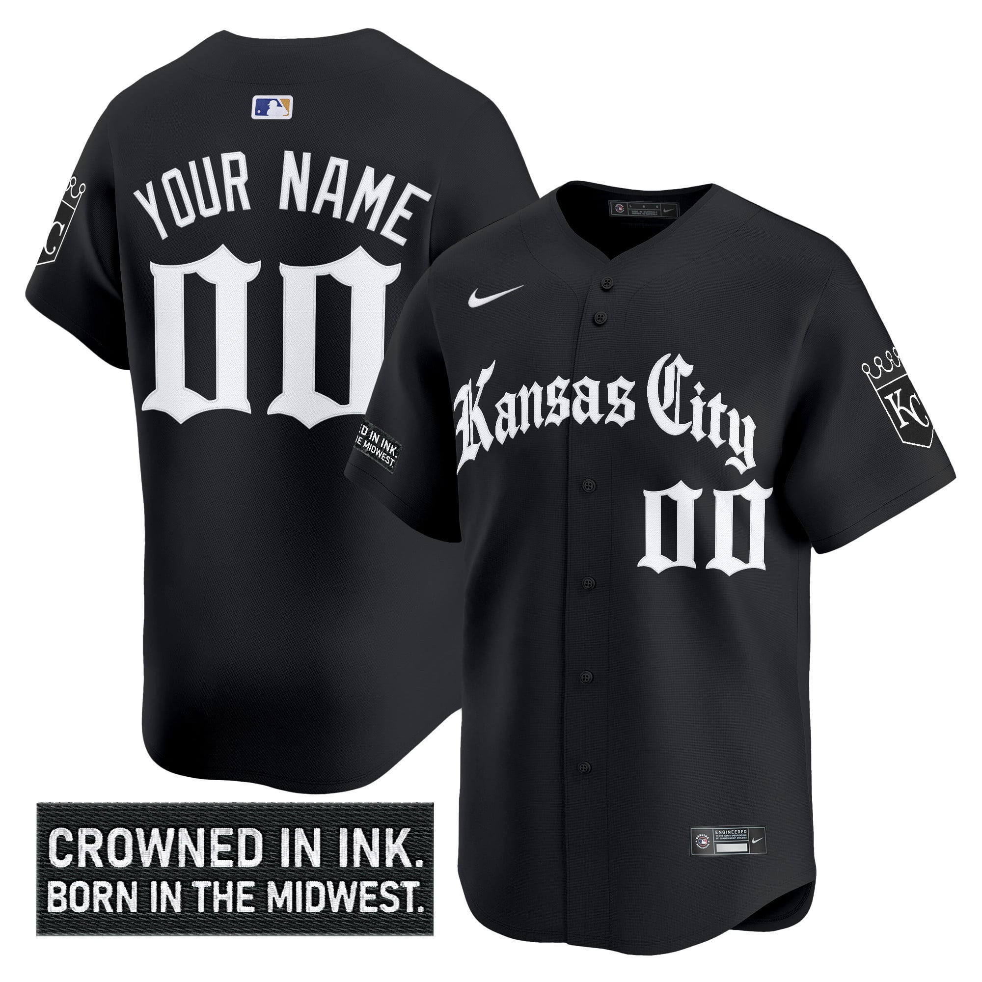 Kansas City Royals 'Gothic Crown Edition' Vapor Premier Limited Custom Jersey - All Stitched