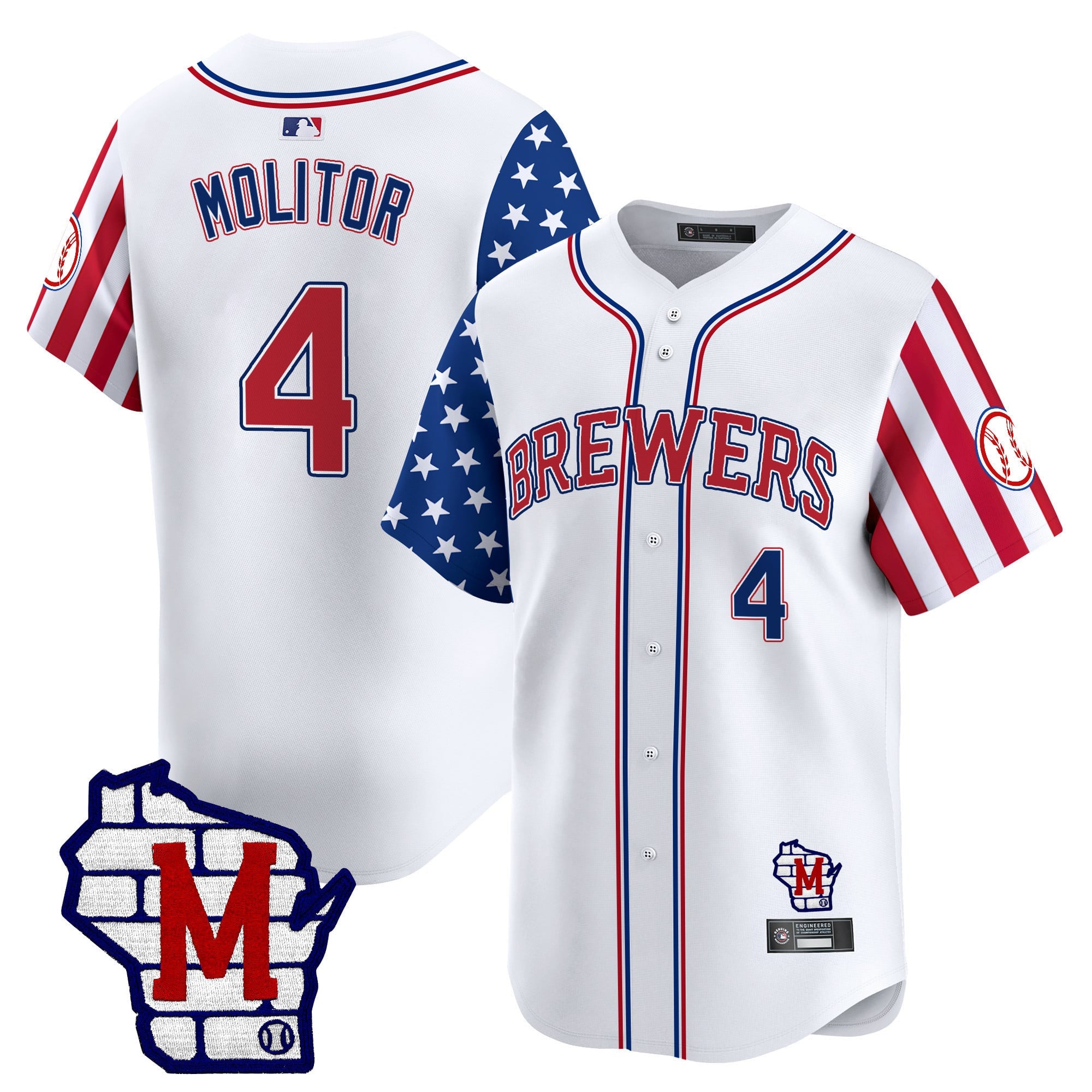 Men's Milwaukee Brewers 2025 Independence Day Vapor Premier Limited Jersey - All Stitched