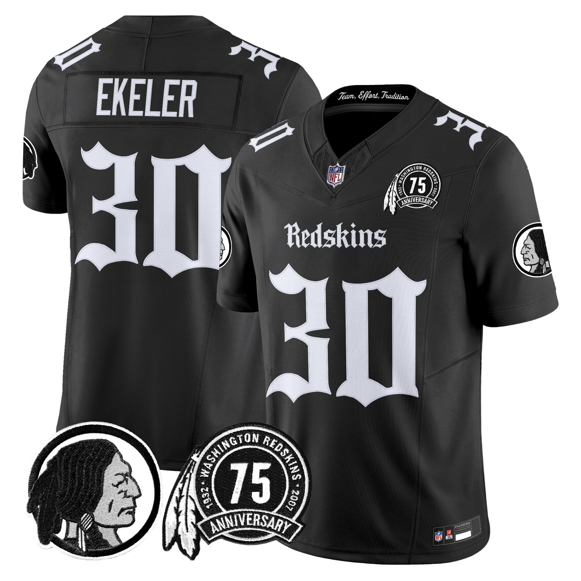 Men's Washington Redskins 'Gothic Capital Edition' Vapor Limited Jersey - All Stitched