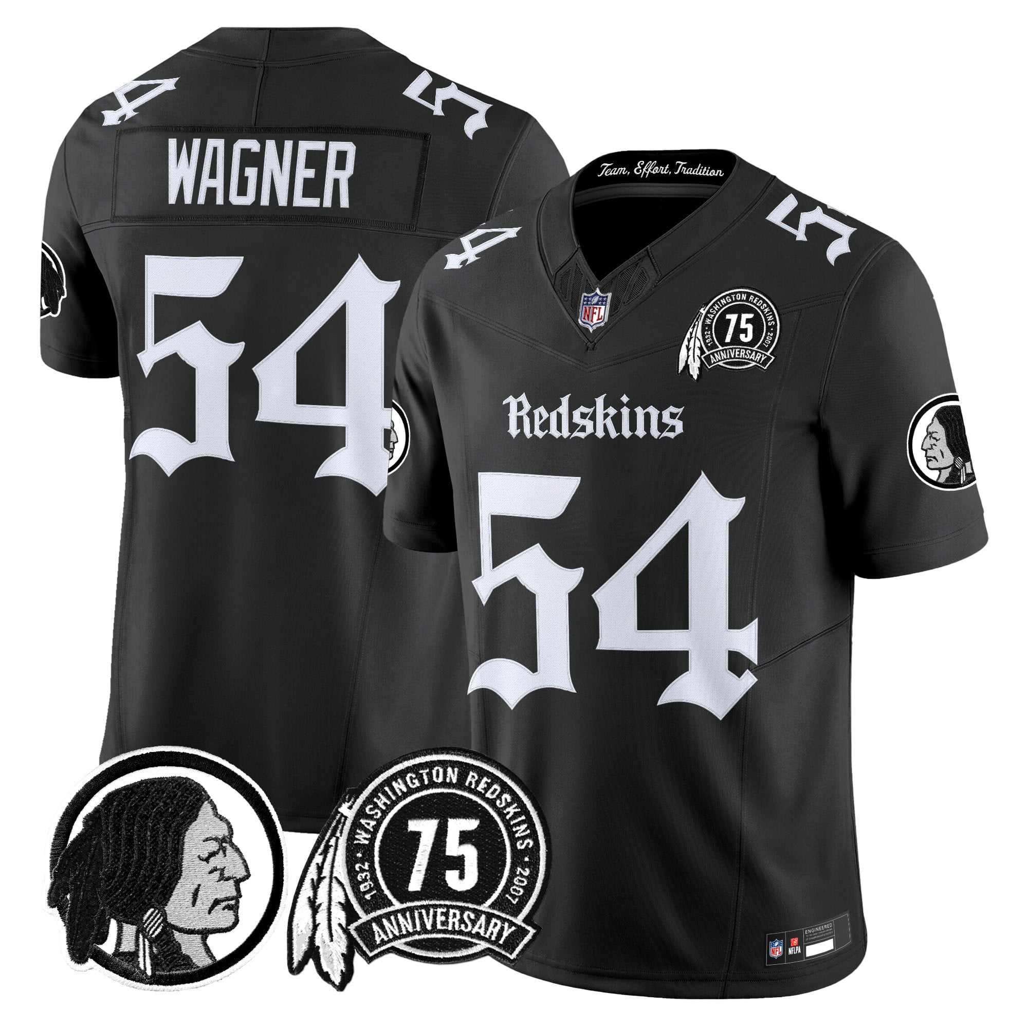 Men's Washington Redskins 'Gothic Capital Edition' Vapor Limited Jersey - All Stitched