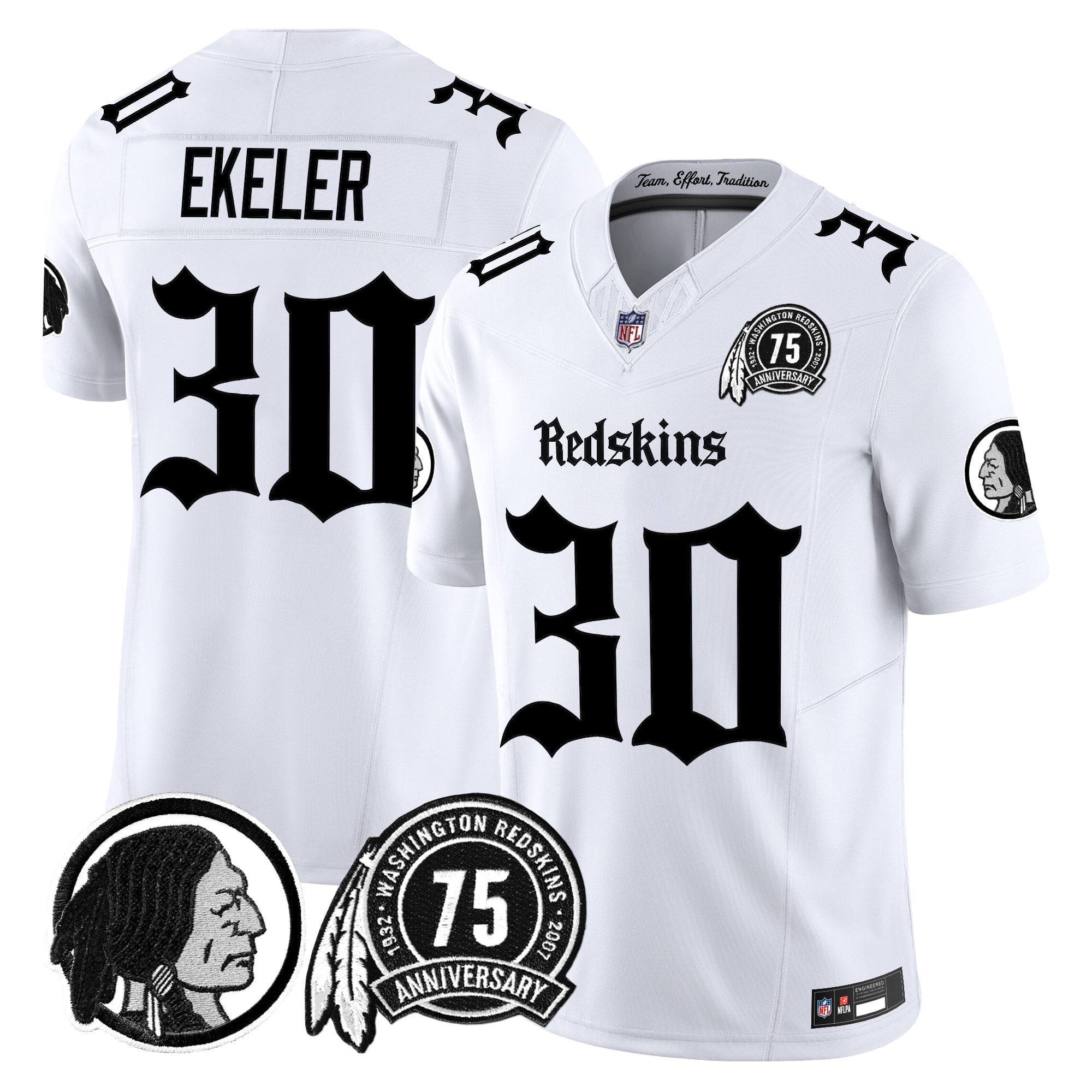 Men's Washington Redskins 'Gothic Capital Edition' Vapor Limited Jersey - All Stitched