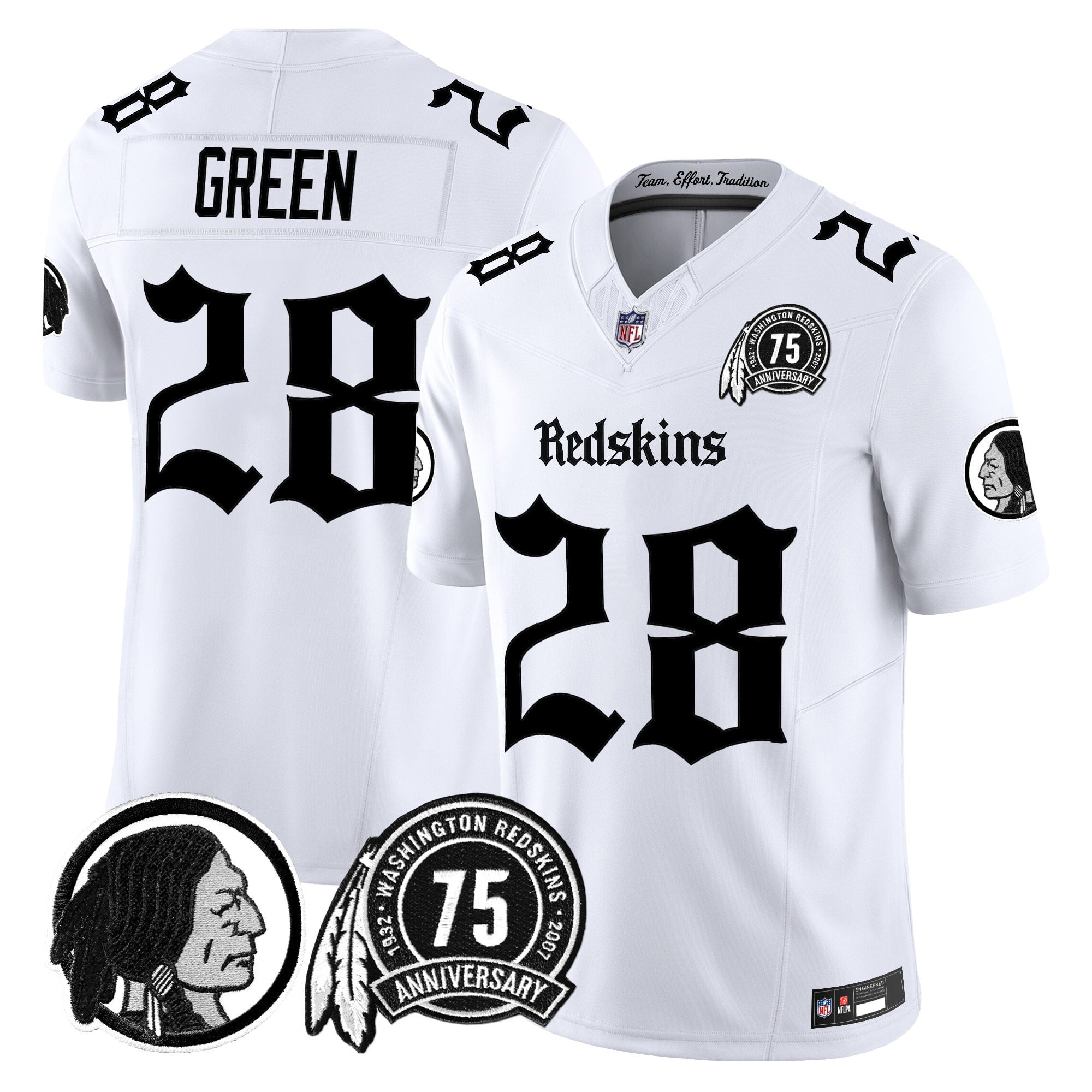 Men's Washington Redskins 'Gothic Capital Edition' Vapor Limited Jersey - All Stitched