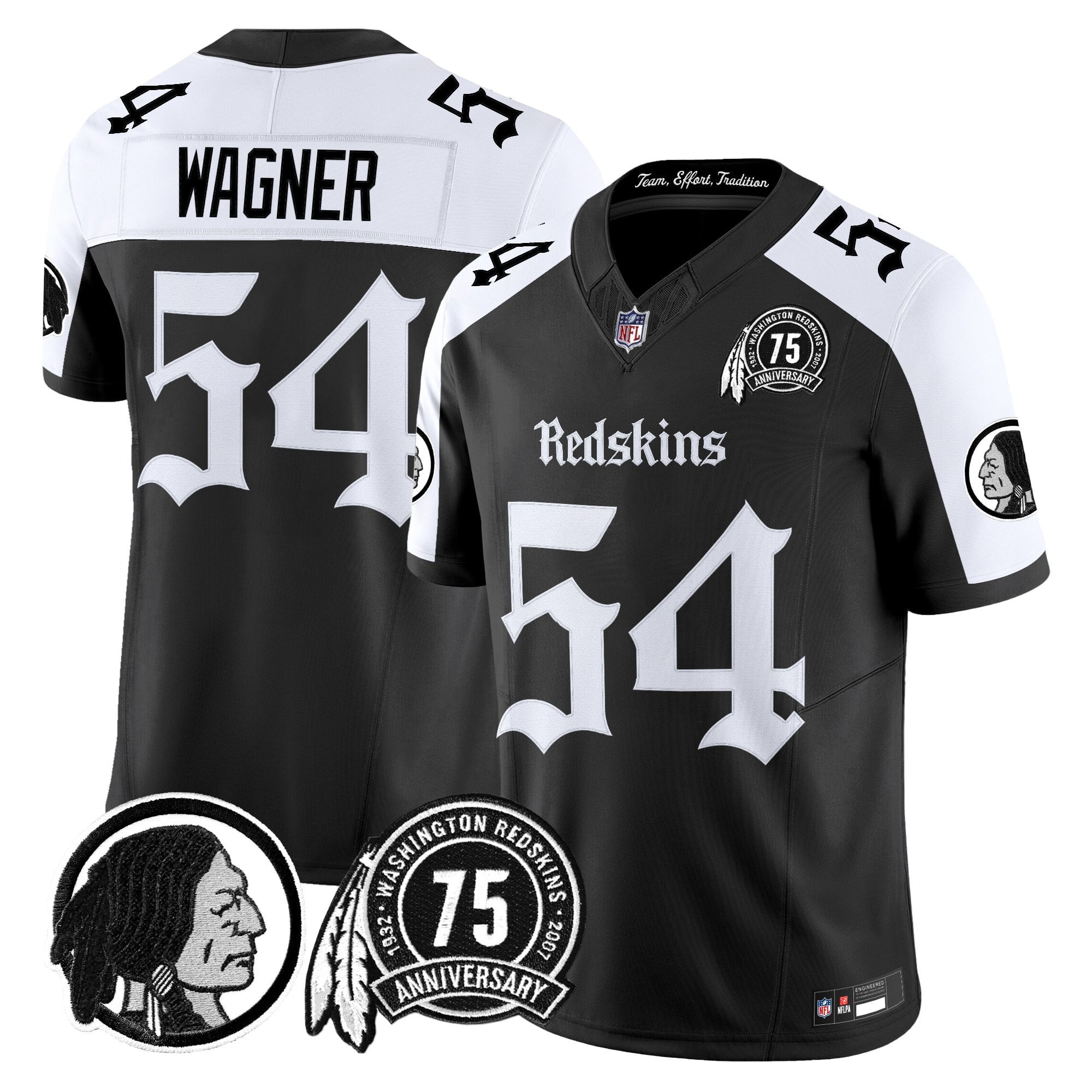Men's Washington Redskins 'Gothic Capital Edition' Vapor Limited Jersey - All Stitched
