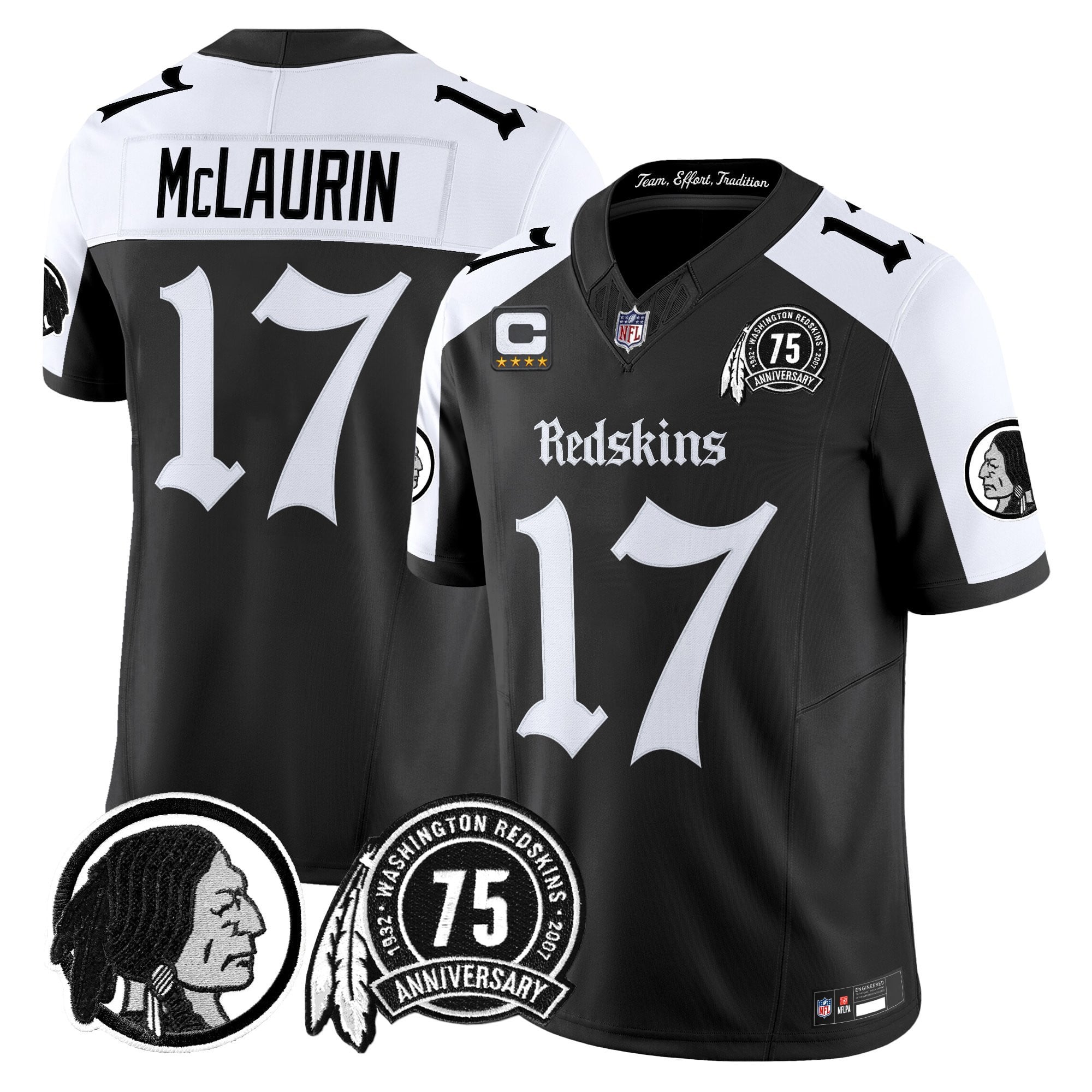 Men's Washington Redskins 'Gothic Capital Edition' Vapor Limited Jersey - All Stitched