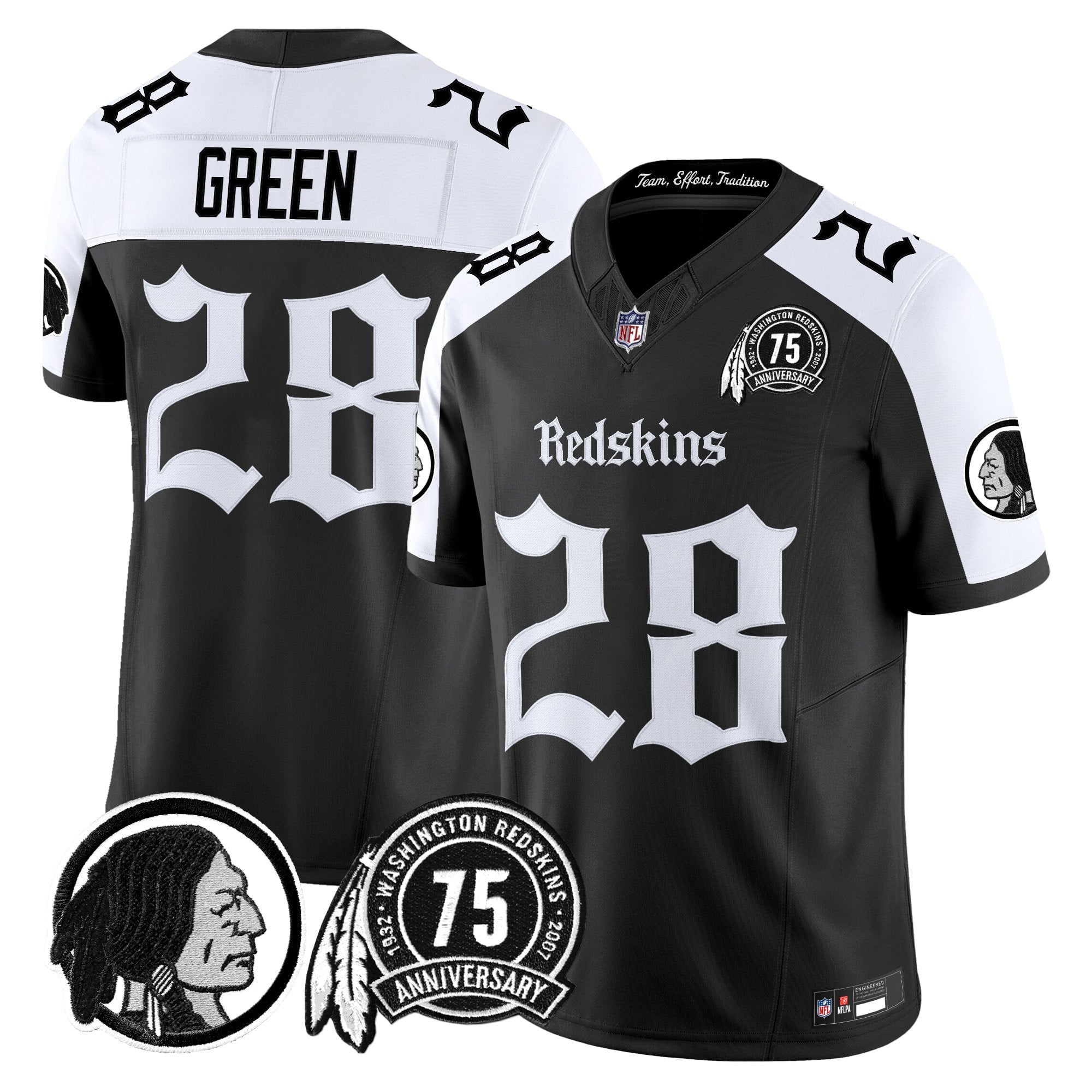 Men's Washington Redskins 'Gothic Capital Edition' Vapor Limited Jersey - All Stitched