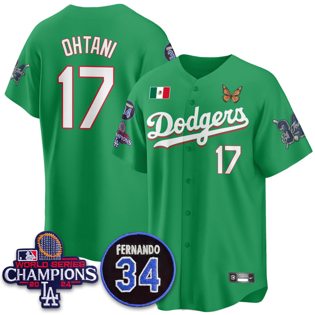 Los Angeles Dodgers Mexican "For 34" Custom Jersey - All Stitched
