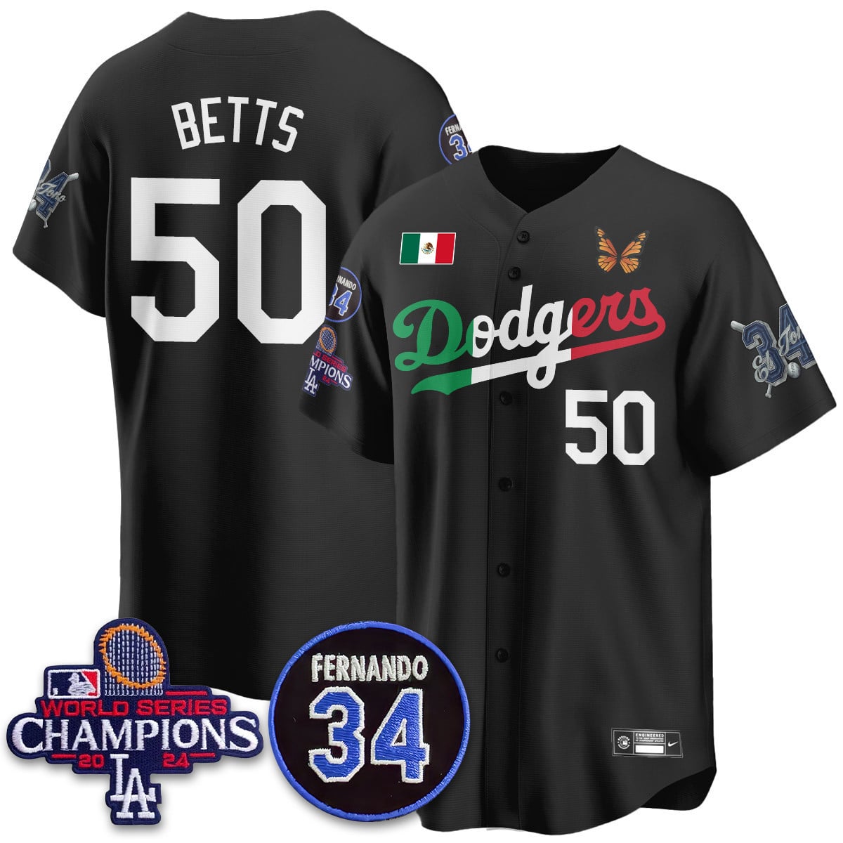 Men's Los Angeles Dodgers Mexican "For 34" Jersey - All Stitched