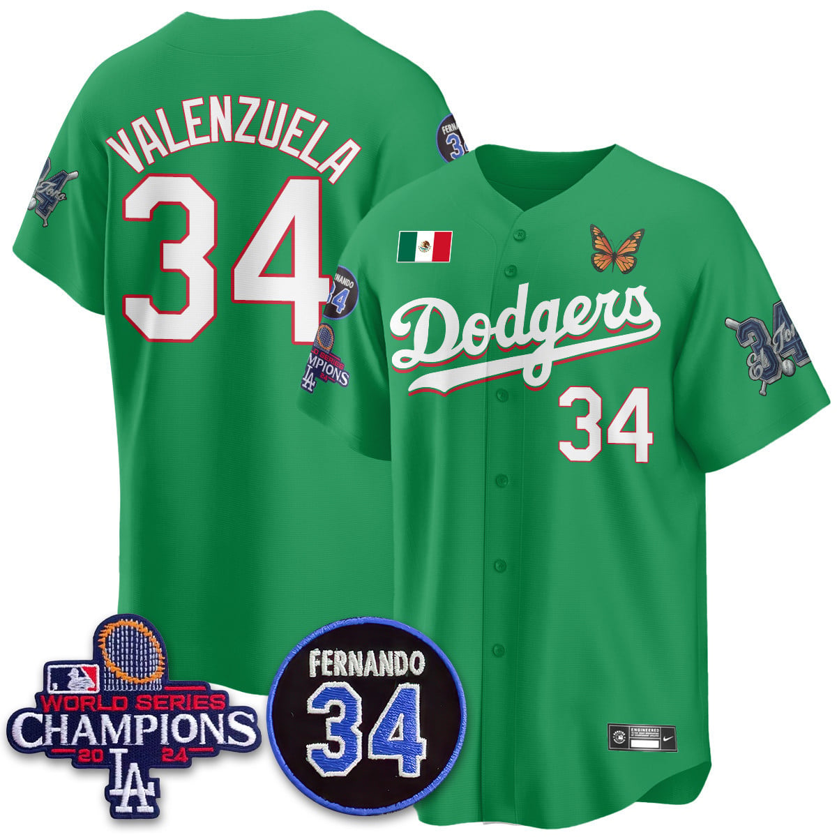 Men's Los Angeles Dodgers Mexican "For 34" Jersey - All Stitched