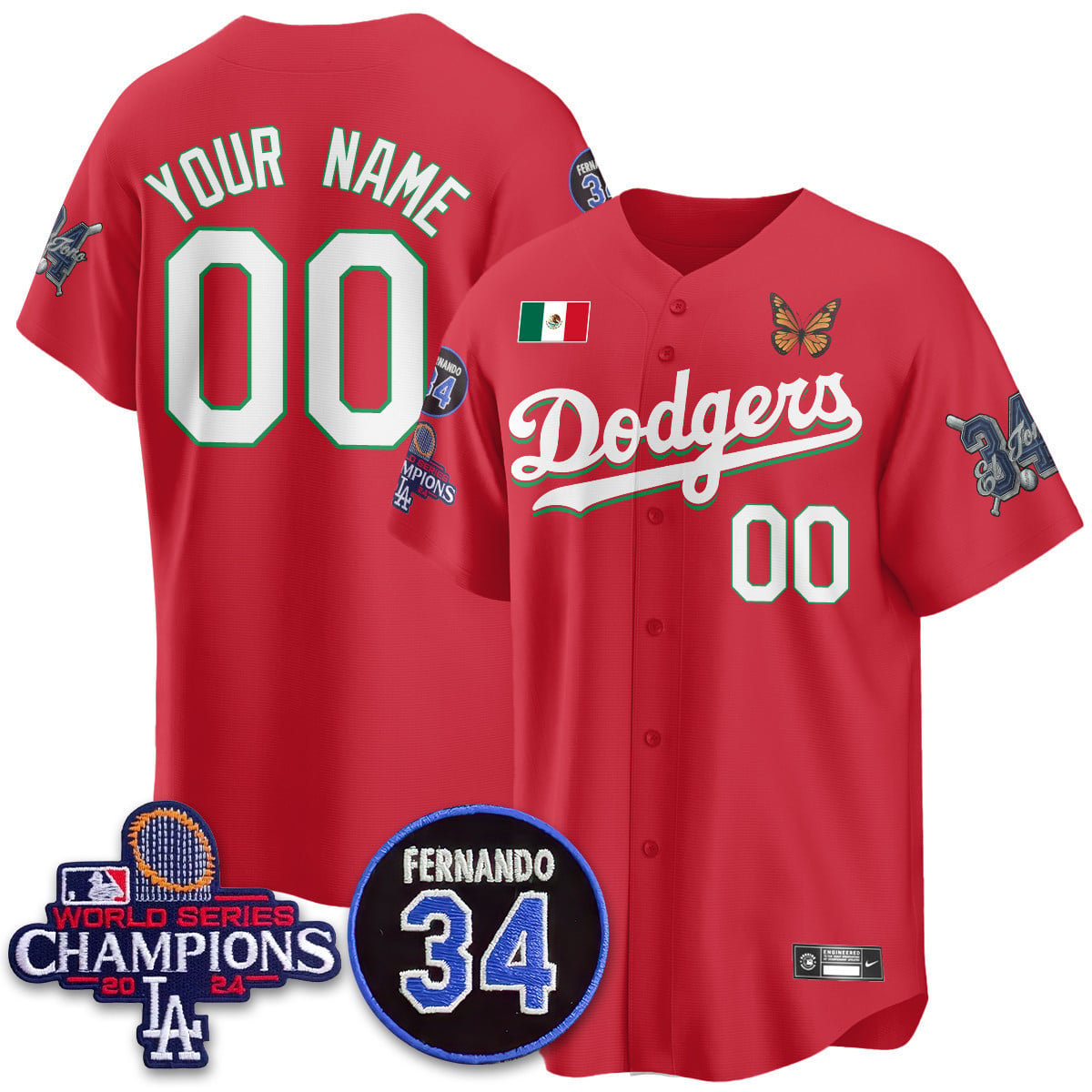 Men's Los Angeles Dodgers Mexican "For 34" Jersey - All Stitched