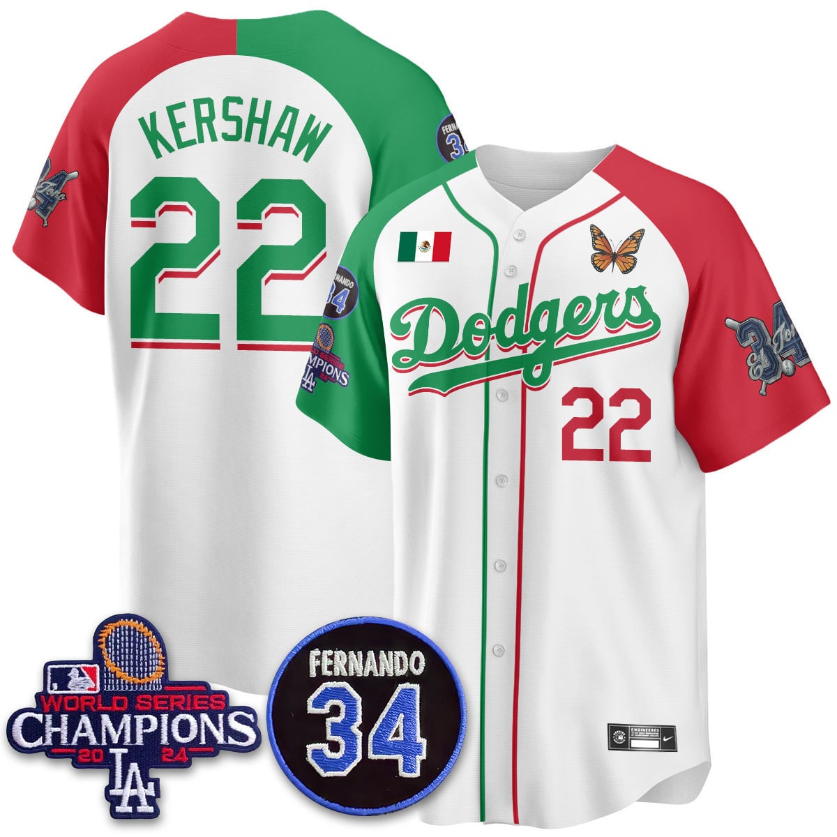 Men's Los Angeles Dodgers Mexican "For 34" Jersey - All Stitched